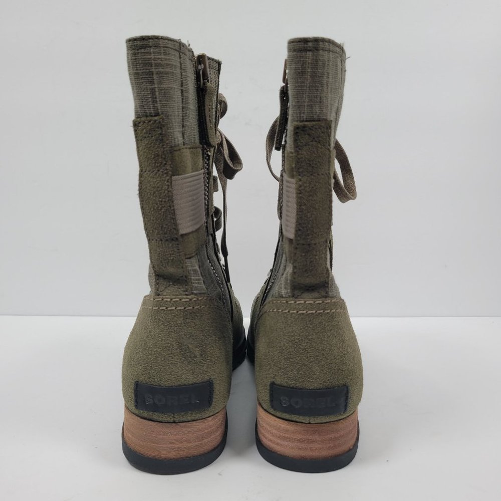 Sorel Major Carly Women's Green Combat Zip Up Boots NL2158-383 US SZ 9 - Picture 4 of 12